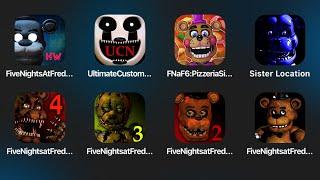 Five Nights at Freddys Most WantedFNaF 6Pizzeria SimulatorSister LocationFNaF 4FNaF 3FNaF