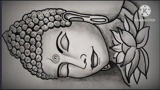 How to draw a beautiful pencil shading sketch of lord BuddhaBuddha purnima special Drawing