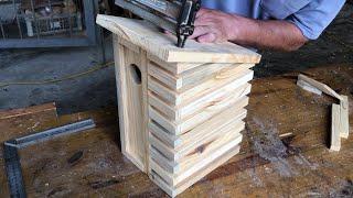 Woodworking DIY Bird Home - The Classic Bird House Adds A Highlight to Outdoor Garden Decor