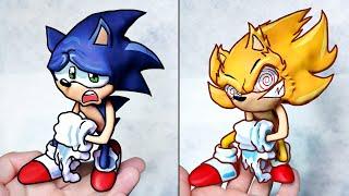 FNF Making Sonic & Fleetway Super Sonic Sculpture Timelapse Chaos Nightmare Friday Night Funkin