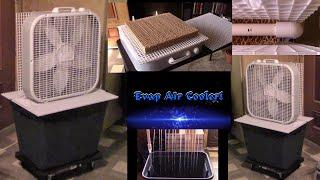 DIY Air Cooler BIG Evap Air Cooler wHoneycomb Pad 20 gallon tank 16hr run-time Box-fan conv.