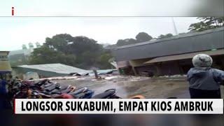Detik-detik 4 Kios Longsor ke Sungai Akibat Hujan Deras di Sukabumi - iNews Malam 2012