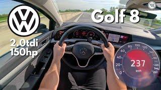 Volkswagen GOLF 8  2.0 TDI 150HP TOP SPEED ON THE GERMAN AUTOBAHN NO SPEED LIMIT