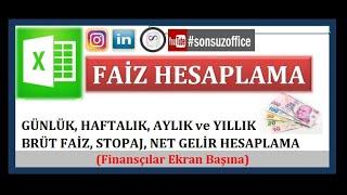 #FAİZ HESAPLAMA Günlük Haftalık Aylık Ve Yıllık Brüt Faiz Stopaj Net Gelir Hesaplama