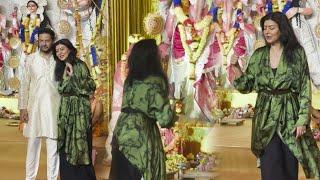 Sushmita Sen With Bf Arrives To Take Blessings of Maa Durga At North Bombay Durga Puja 2024