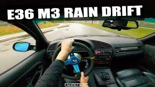 BMW E36 M3 Street Rain Drifting POV RAW Pure Sound