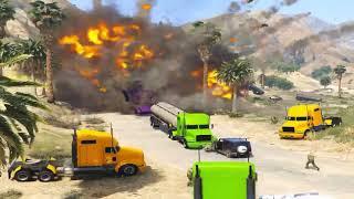 Israeli Secret Gas Supply Convoy Badly Destroyed by Irani Fighter Jets Drone & Helicopter - GTA V