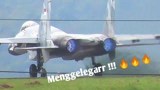 MENGGELEGARR  Sukhoi SU-2730 TNI Angkatan Udara Take off & Landing.