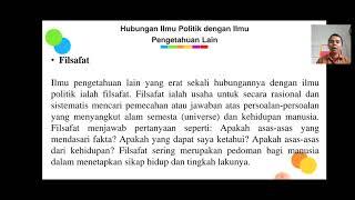 Bidang Ilmu Politik dan Hubungan Ilmu Politik dengan Sejarah dan Filsafat