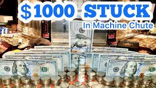 $1000 STUCK IN THE CHUTE Inside The High Limit Coin Pusher Jackpot ASMR