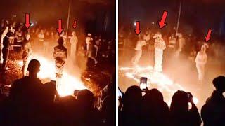 POCONG DI BAKAR WARGA ? 10 PENAMPAKAN HANTU TERJELAS TERSERAM DAN MENGERIKAN - SATPAM HOROR