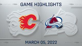 NHL Highlights  Flames vs. Avalanche - Mar. 5 2022