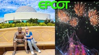 EPCOT Has CHANGED NEW Luminous Fireworks World Celebration Gardens Day & NIGHT New Walt Statue