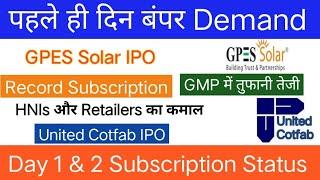 GPES Solar IPO  GP Eco Solutions IPO  United Cotfab IPO  Subscription Status & GMP 