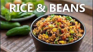Mexican Inspired Rice and Beans Recipe 🪅 Healthy One Pot Black Bean Vegan Food Super Easy