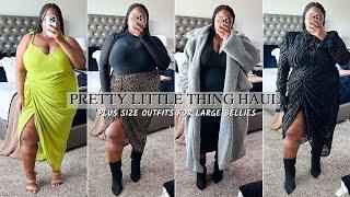 Pretty Little Thing Plus Size Haul  Apple Shaped Outfits for a Large Belly  FROM HEAD TO CURVE