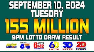 9PM PCSO Lotto Result Today September 10 2024  Ultra Lotto 658 Super Lotto 649 Lotto 642