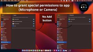 Unable to grant special permissions to apps Camera or Microphone access to zoom