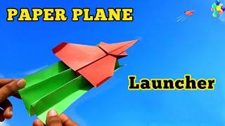 How to make paper plane launcher -  paper airplane launcher - flying airplane RubberBand launcher