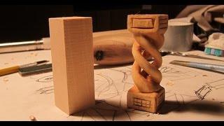 Hollow Spiral Whittlers Puzzle - Fun woodcarving project