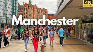 Summer walk in Manchester city On Saturday. 4K