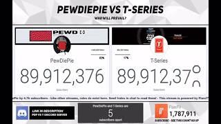 T-Series and PewDiePie were overtaking each other for several minutes