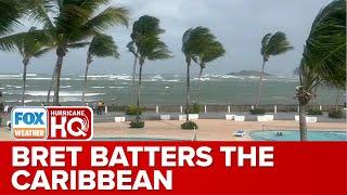 Tropical Storm Bret Battered Caribbean With Heavy Rain Strong Winds Rough Surf