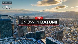Snow in Batumi Georgia - drone video - 4K