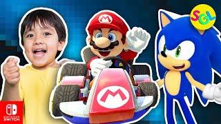 RYAN MARIO or SONIC? Nintendo Switch Racing Games  Race with Ryan + More  Smiles Giggles Laughs