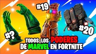 top TODOS LOS PODERES de MARVEL en FORTNITE