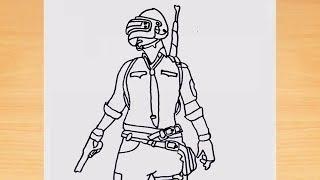 How to PUBG Men Sketch drawing step by step  pubg game  pubg men draw  art by ilyas