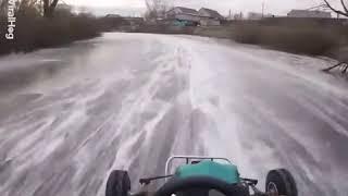 Real life Mario Kart on ice