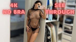 4K TRANSPARENT TRY ON HAUL  GET READY WITH ME  CHALLENGE WITH SHEER TOPS