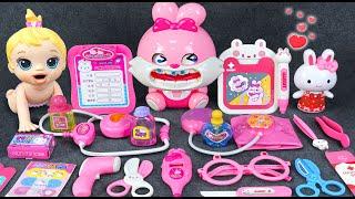 61 Minutes Satisfying Unboxing Cute Pink Bunny Doctor Playset Dentist Kit Toys  Tiny Toys Unboxing