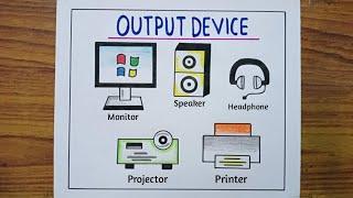 How to Draw Output Device  How to Draw Output Device Of Computer  Computer Parts Drawing