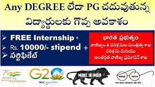 internship for college students by Govt of India  internship with stipend for college students