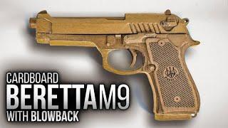 How to make CARDBOARD BERETTA M9 with BLOWBACK  Highly Detailed  Free Templates