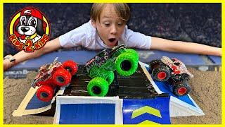 SUPER Monster Truck Toys COMPILATION 3 - Obstacle Course Racing & DIY Arena Freestyle Challenge