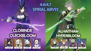 Clorinde Quickbloom & Alhaitham Hyperbloom - 4.6 Spiral Abyss - Genshin Impact