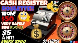 CASH REGISTER WIN $50 BUCKS IN MINUTES  $5 A HIT OFF $1 ROULETTE CHIPS SAFELY 