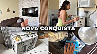 MINI VLOG  COMPRAMOS NOSSA TV DOS SONHOS + multiprocessador 7 em 1