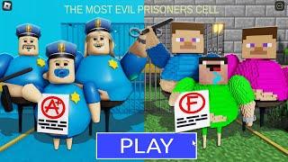 POLICE FAMILY BARRY Vs MINECRAFT FAMILY in BARRYS PRISON RUN New Scary Obby #Roblox