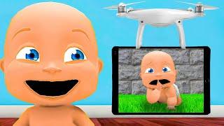 Baby Uses DRONES to CHEAT in Hide and Seek