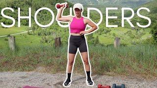 #3- Shoulder Tricep + Core Dumbbell Workout For Busy Moms 30 Day Challenge