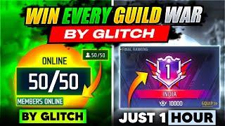 WIN EVERY GUILD WAR MATCH BY GLITCH TOP 1 INDIA IN 3 HOUR  FREE FIRE 