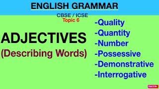 Adjectives  Describing Words  6 Kinds of Adjectives Quick Learn