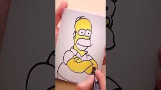 ASMR Drawing Homer Simpson #asmr #asmrnotalking #asmrdrawing #art