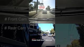 Close call on the road Thinkware dashcam captured the cars near miss with a truck  #thinkware