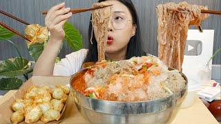 MUKBANG 냉면 3그릇 들어간 대왕 해장냉면 +튀김물만두 먹방 NAENGMYEONKorean cold noodles ASMR REAL SOUND EATING SHOW