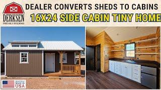 Derksen 16x24 Side Cabin Converted into Tiny Home